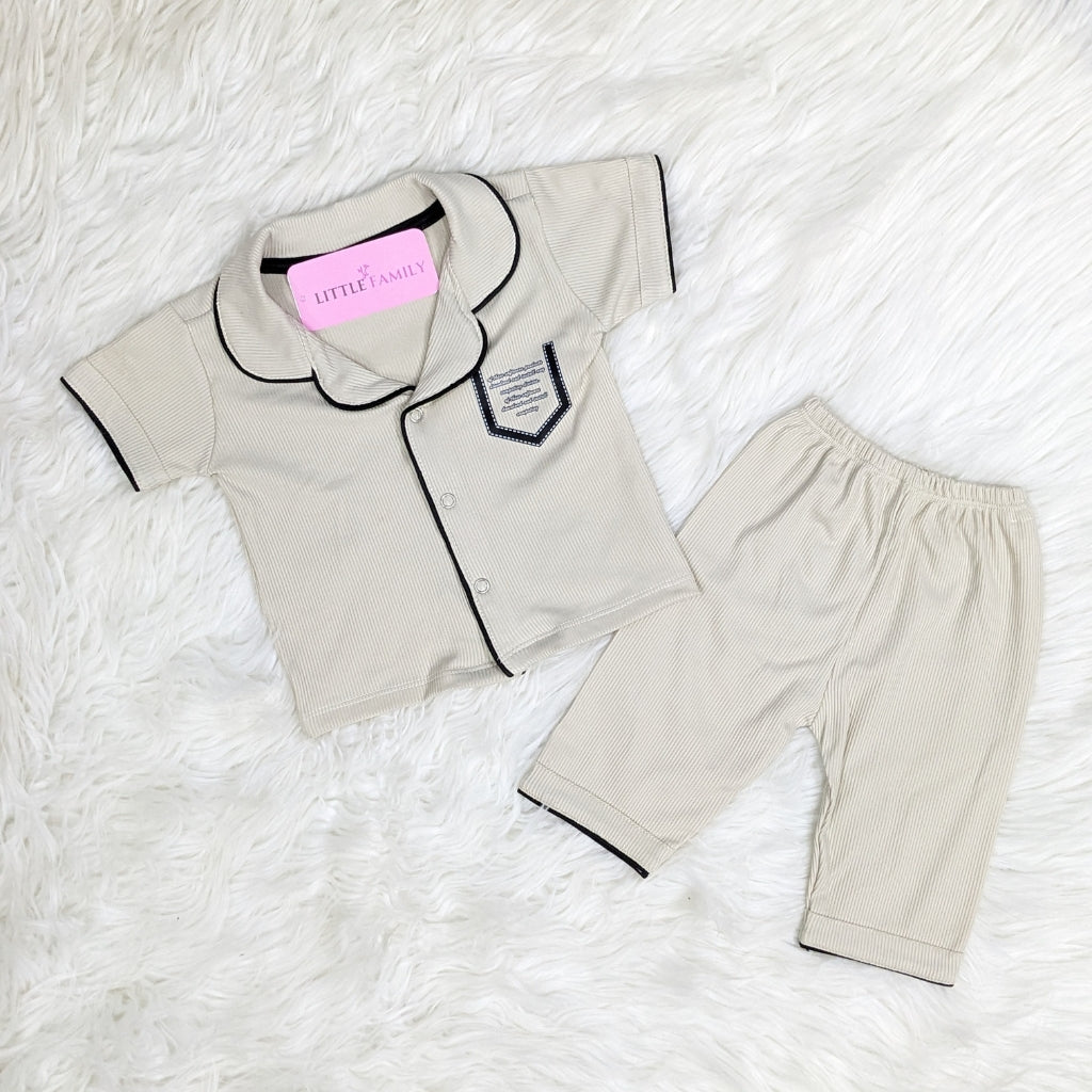 Premium Baby 2-Piece Night Suit - Cream Beige