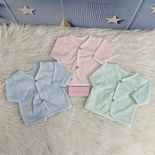 Newborn Full Sleeve Multi Cotton Vest - 3 Pieces Pack