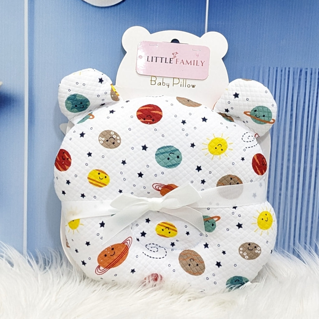 Planets Print Baby Head Shaping Pillow - (Bear-Ear Design)