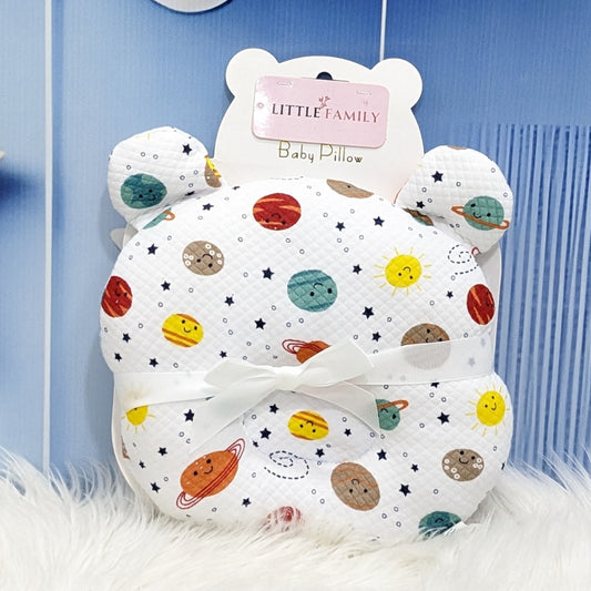 Planets Print Baby Head Shaping Pillow - (Bear-Ear Design)