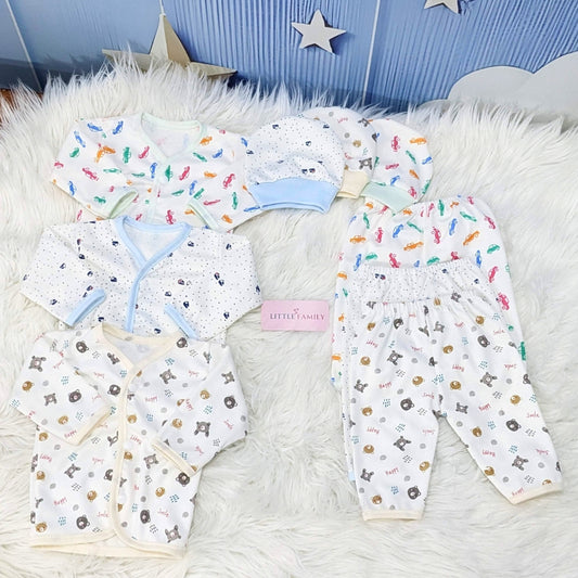 Newborn 3-Piece Cotton Outfit Set – Soft & Breathable