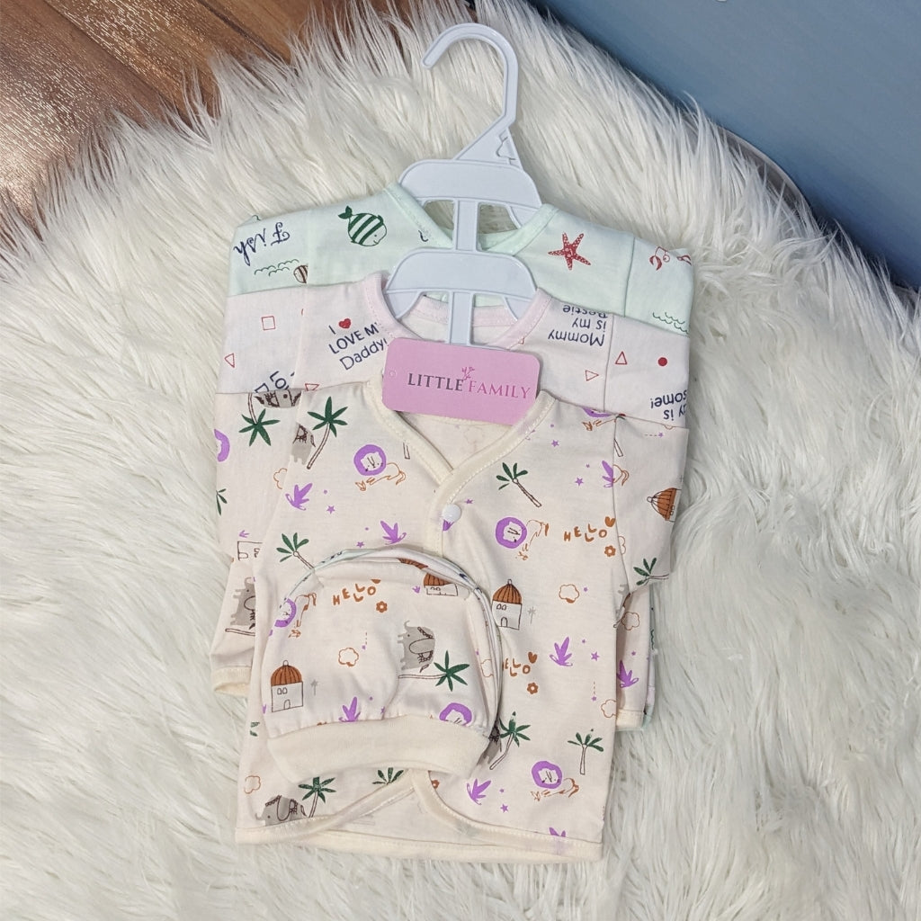 Newborn 3-Piece Cotton Outfit Set – Pack of 3