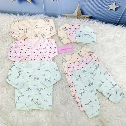 Newborn 3-Piece Cotton Outfit Set – Pack of 3