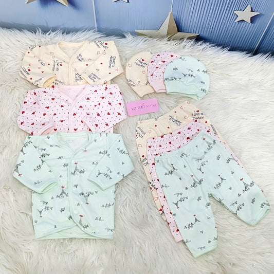 Newborn 3-Piece Cotton Outfit Set – Pack of 3