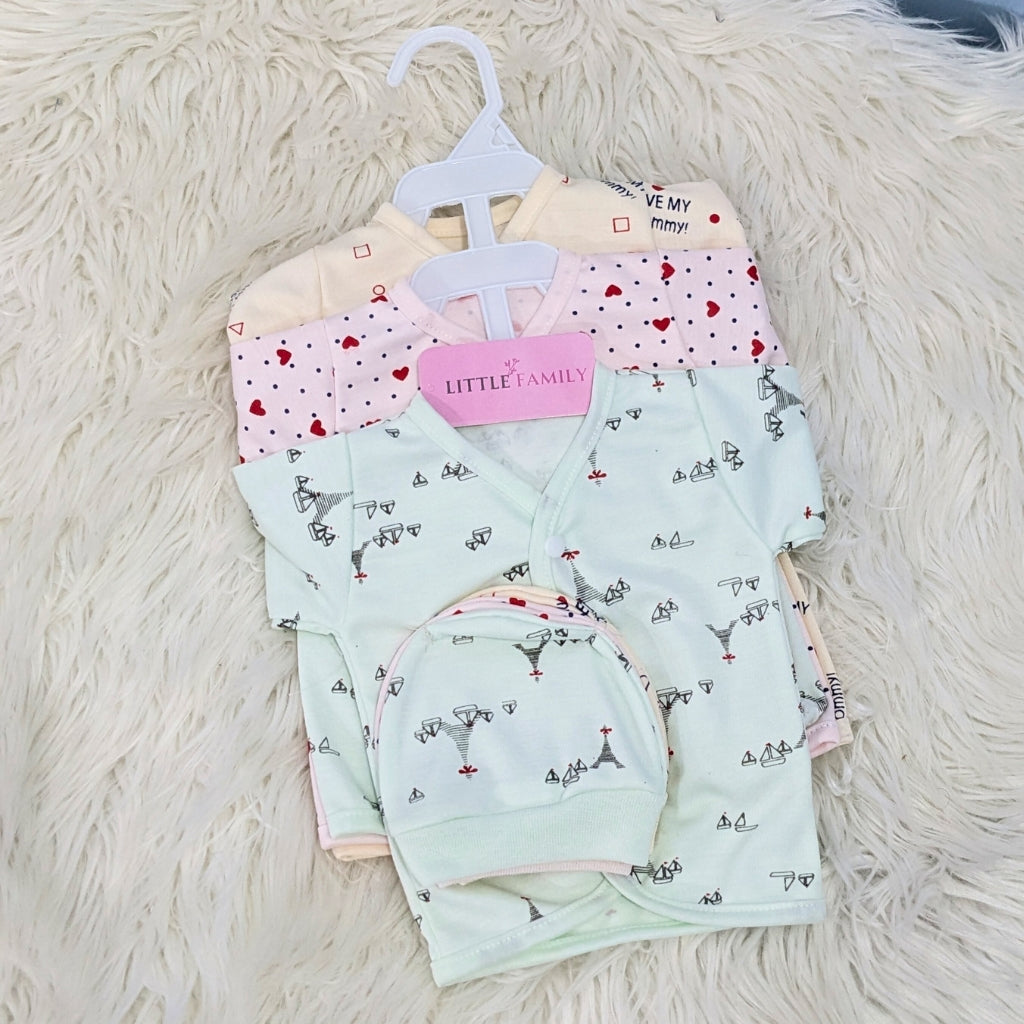 Newborn 3-Piece Cotton Outfit Set – Pack of 3