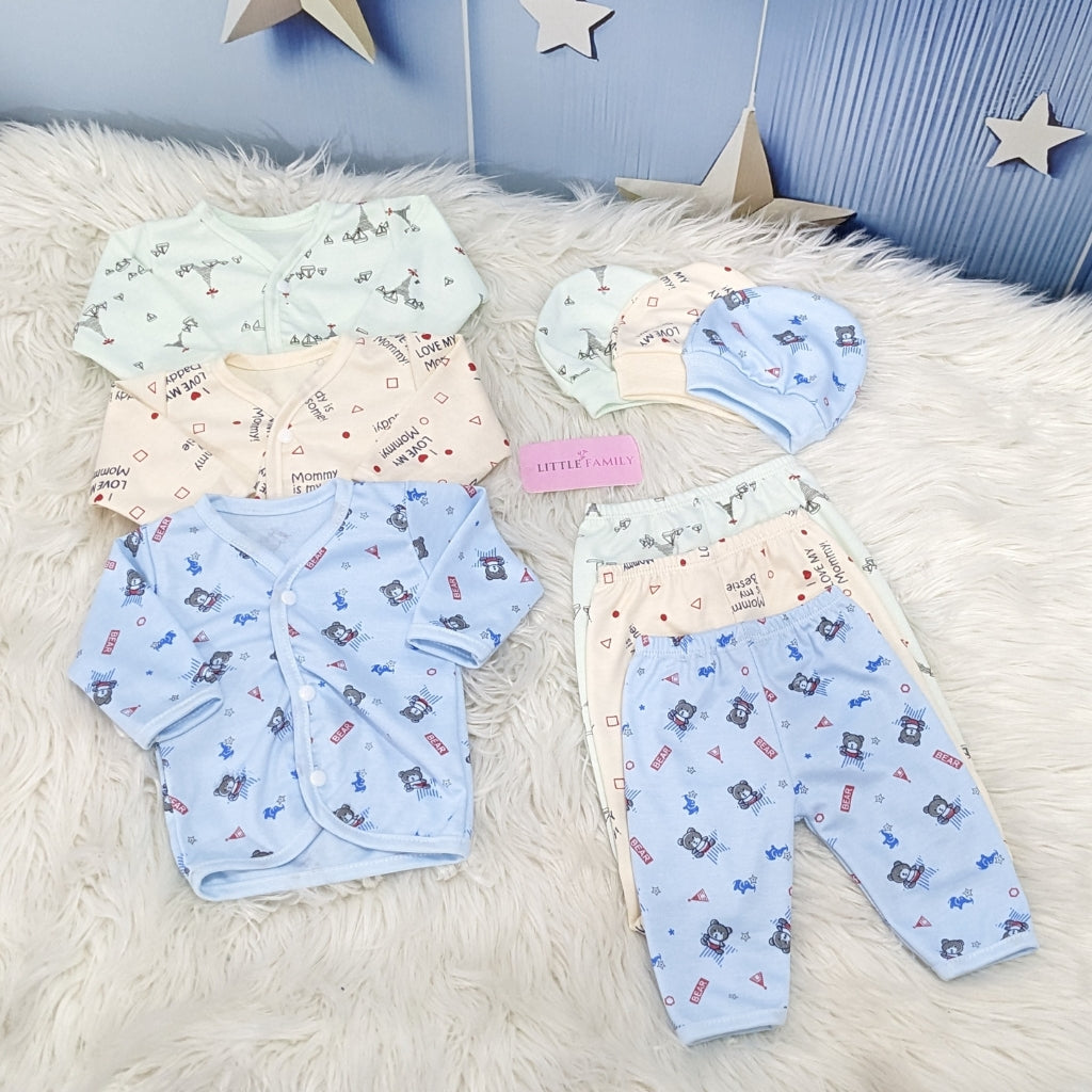 Newborn 3-Piece Cotton Outfit Set – Pack of 3