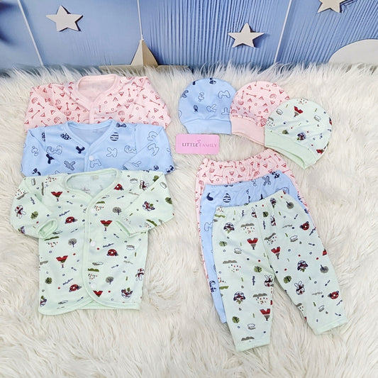 Newborn 3-Piece Cotton Outfit Set – Pack of 3