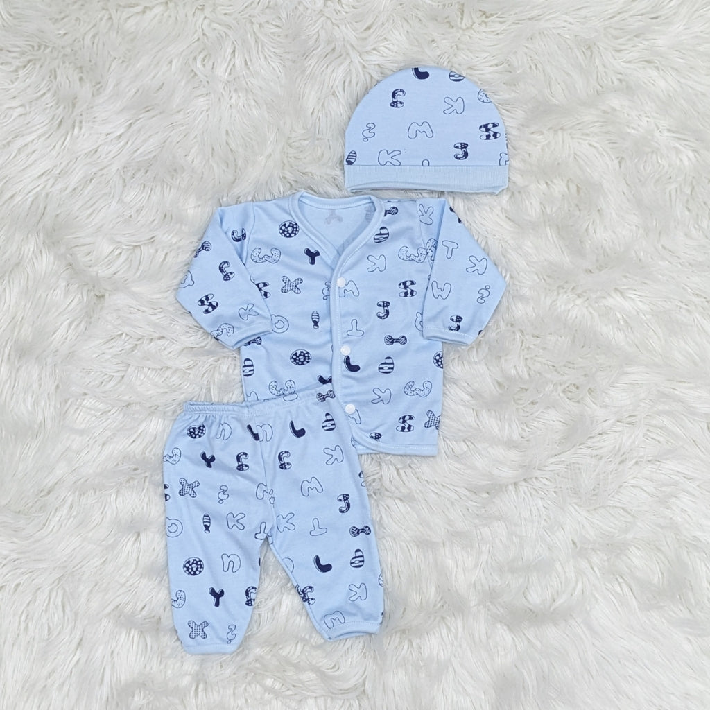 Newborn 3-Piece Cotton Outfit Set – Pack of 3