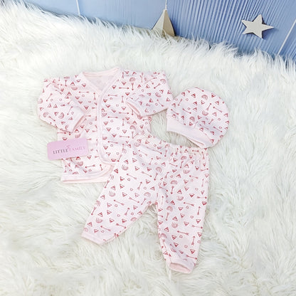 Newborn 3-Piece Cotton Outfit Set – Pack of 3
