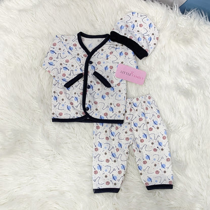 Newborn 3-Piece Cotton Outfit Set – Pack of 3
