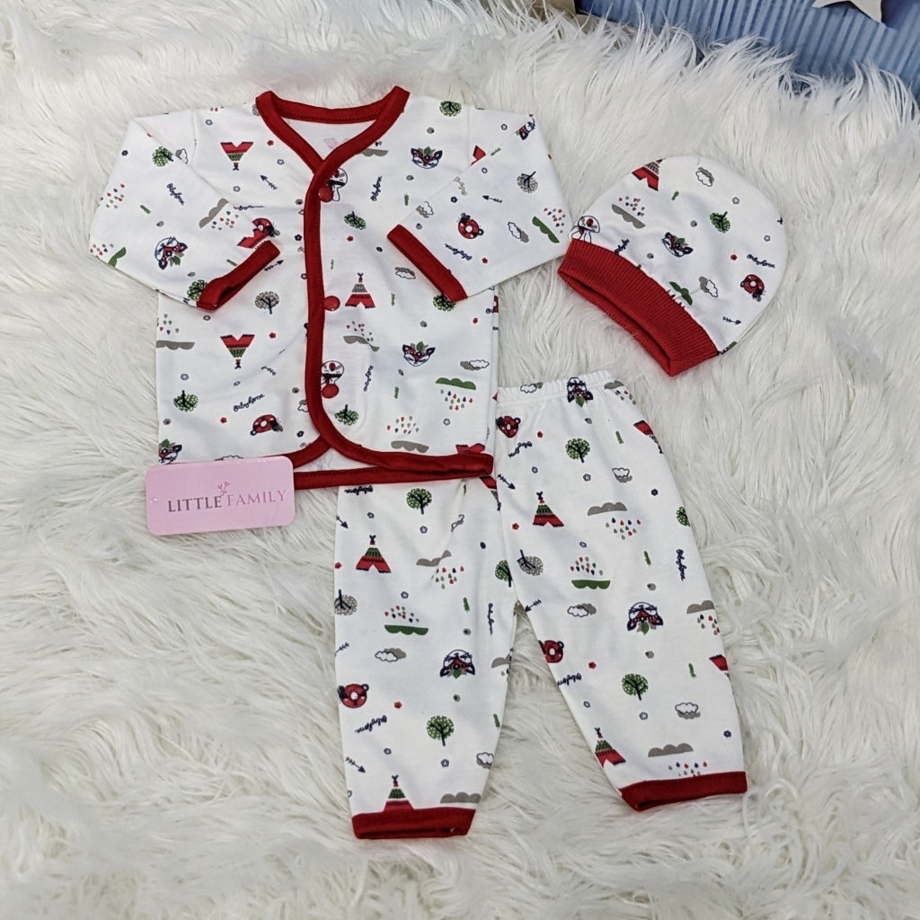 Newborn 3-Piece Cotton Outfit Set – Pack of 3