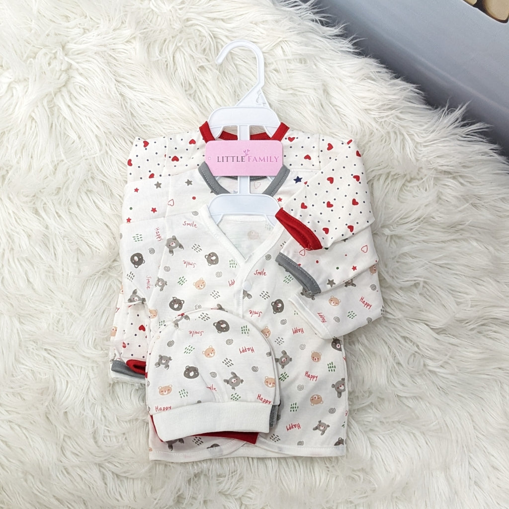 Newborn 3-Piece Cotton Outfit Set – Pack of 3