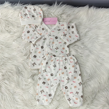 Newborn 3-Piece Cotton Outfit Set – Pack of 3