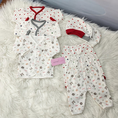 Newborn 3-Piece Cotton Outfit Set – Pack of 3