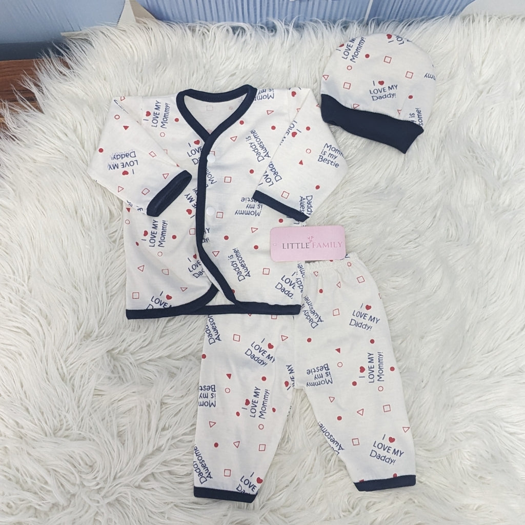 Newborn 3-Piece Cotton Outfit Set – Pack of 3