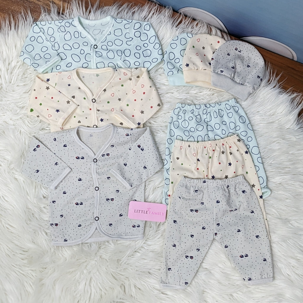 Newborn 3-Piece Cotton Outfit Set – Pack of 3