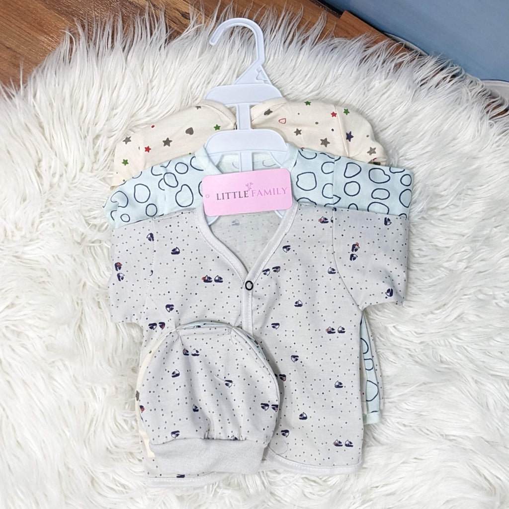 Newborn 3-Piece Cotton Outfit Set – Pack of 3