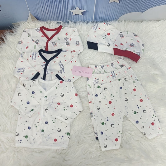 Newborn 3-Piece Cotton Outfit Set – Pack of 3