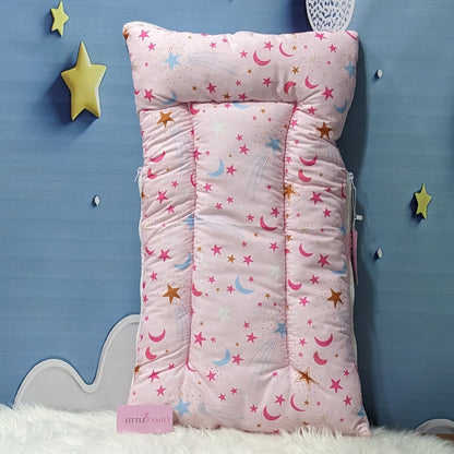 "Over The Moon" Theme Newborn Baby Carry Nest - Soft Poly Cotton | Pink