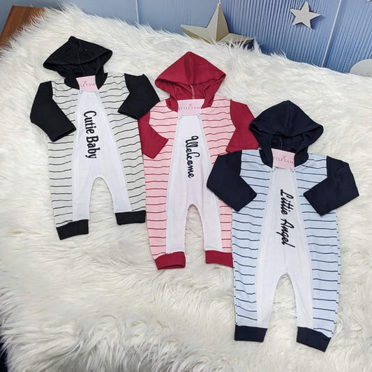 Premium Hooded Baby Romper | Pack of 3 (Set 1)