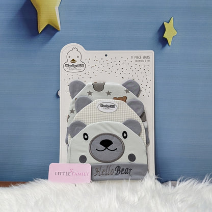 Newborn Baby Cotton Caps – Pack of 3 | Hello Bear
