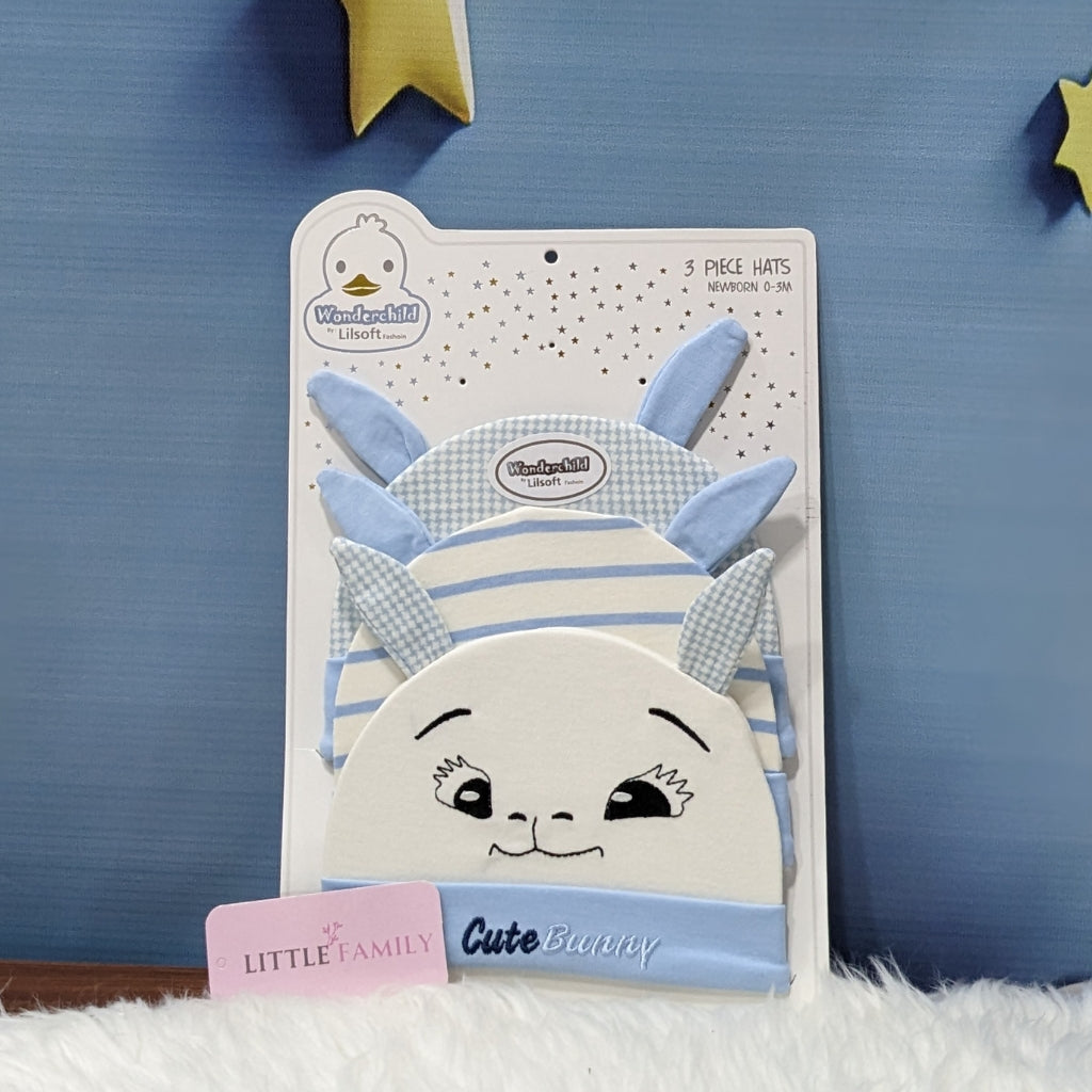 Newborn Baby Cotton Caps – Pack of 3 | Cute Bunny