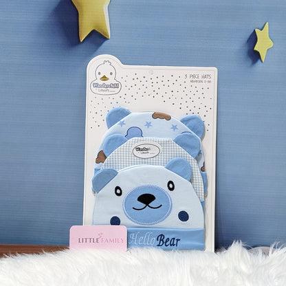 Newborn Baby Cotton Caps – Pack of 3 | Hello Bear