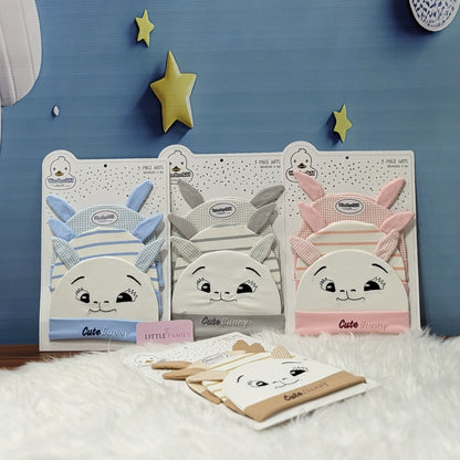 Newborn Baby Cotton Caps – Pack of 3 | Cute Bunny