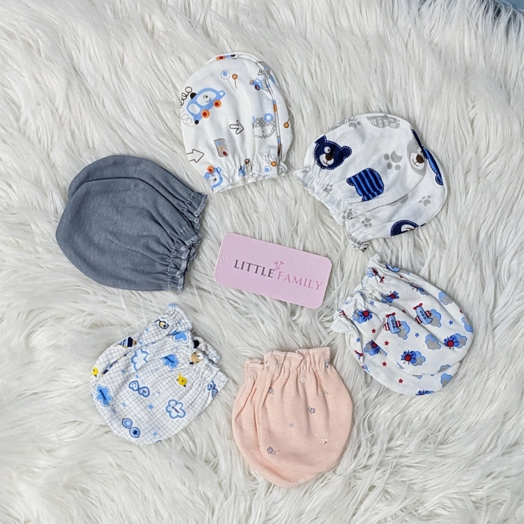Premium Baby Cotton Mittens – Pack of 6