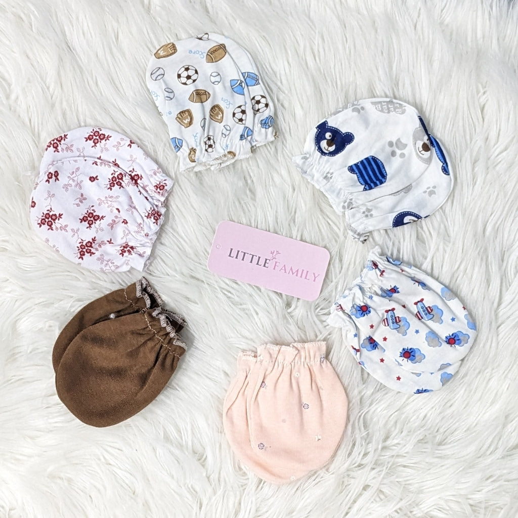 Premium Baby Cotton Mittens – Pack of 6