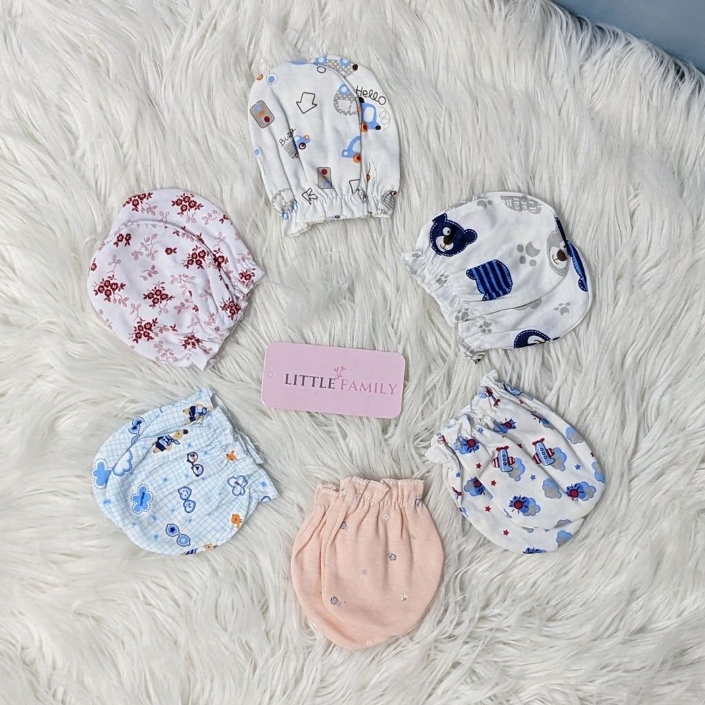 Premium Baby Cotton Mittens – Pack of 6