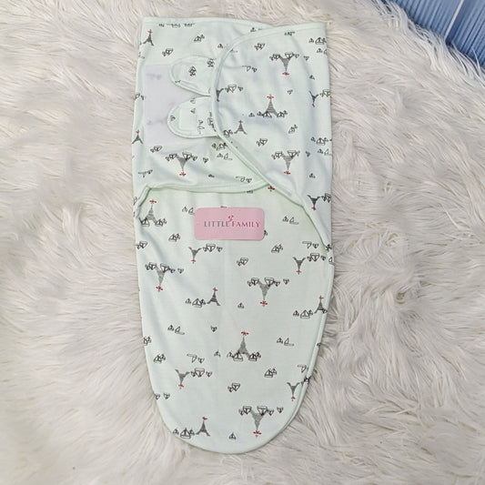 "Paris" Theme Baby Swaddle – Green