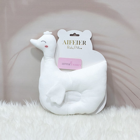 Duck Print Baby Head Shaping Pillow | White