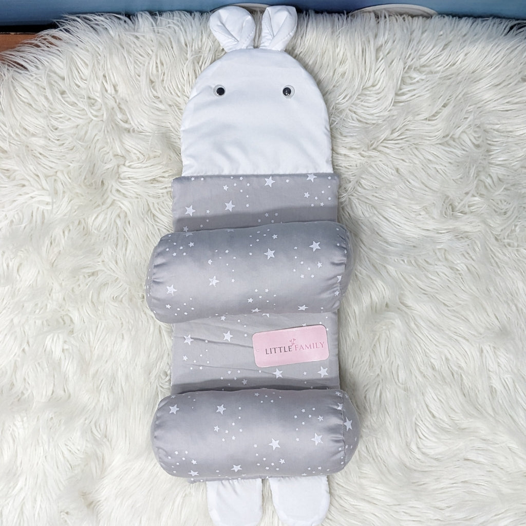 Starry Dream Baby Head Shaping Pillow – Ergonomic Support (Soft Gray)