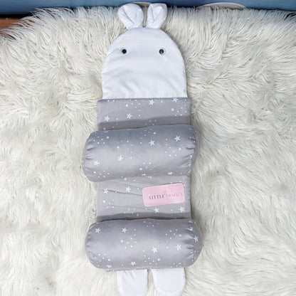 Starry Dream Baby Head Shaping Pillow – Ergonomic Support (Soft Gray)