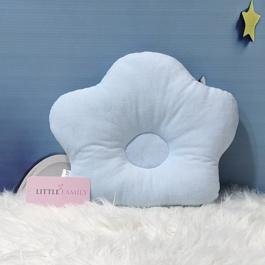 Premium Velvet Baby Head Shaping Pillow - Blue