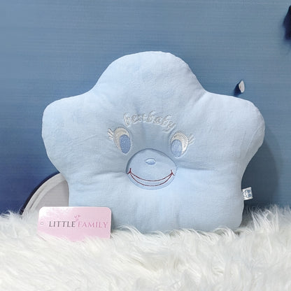 Premium Velvet Baby Head Shaping Pillow - Blue