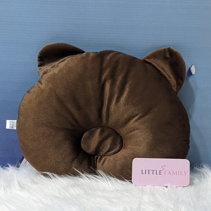 Premium Velvet Baby Head Shaping Pillow - Brown