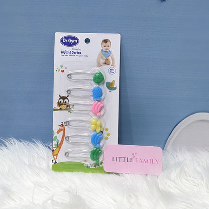 Premium BPA-Free Baby Safety Pins Set (6 Pieces) – Cute Fruit Design