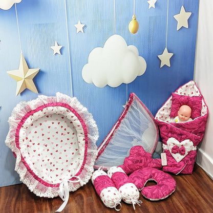 Fusion Pink Baby Bedding Set - 9 Pieces
