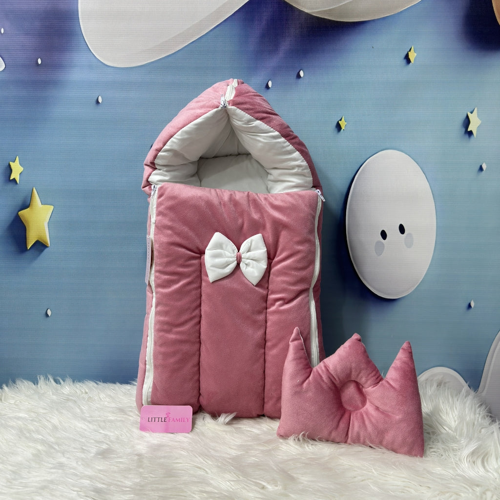 Velvet Baby Carry Nest - Blush Pink