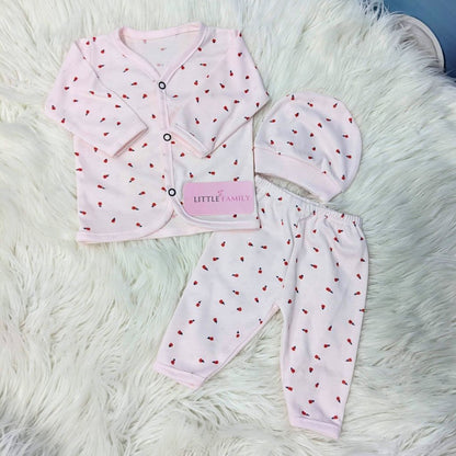 Newborn 3-Piece Cotton Outfit Set – Pack of 3