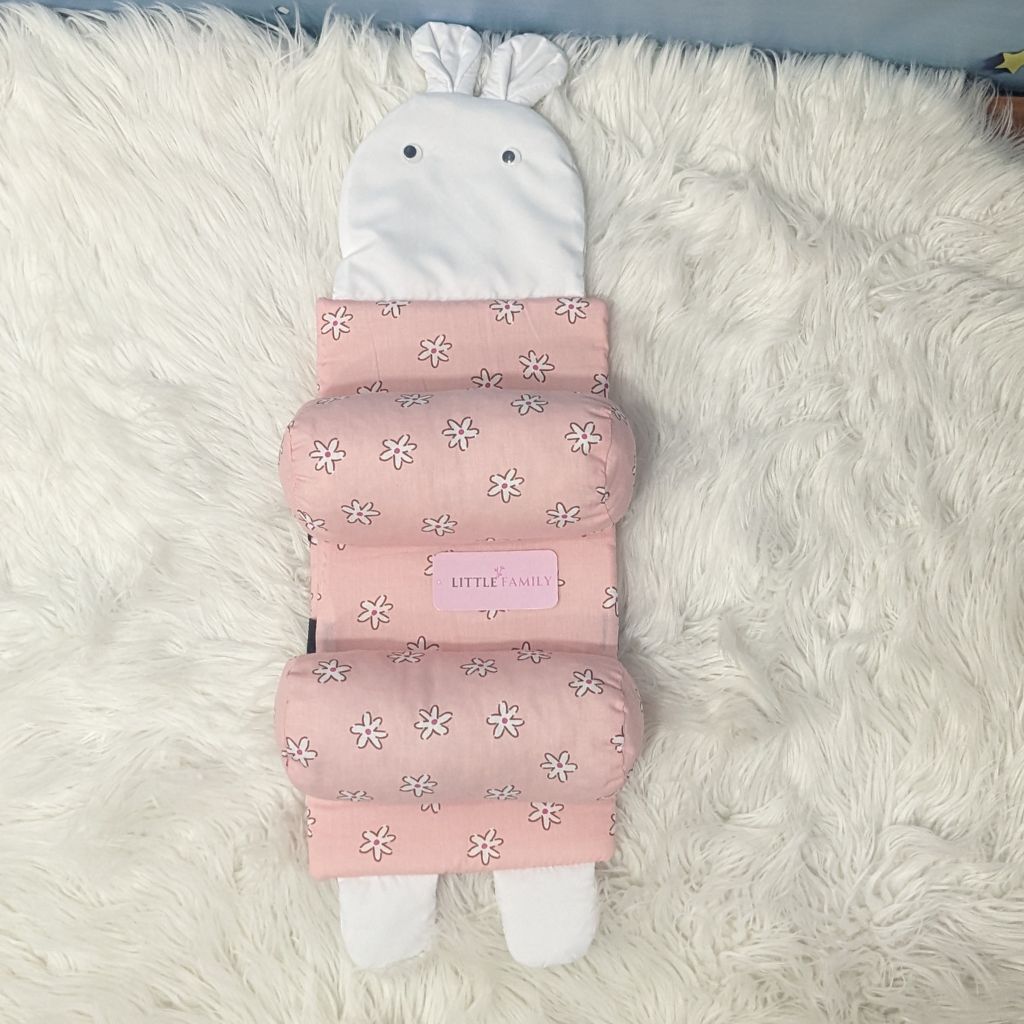 Pink Floral Baby Head Shaping Pillow – Ergonomic Support