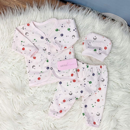 Newborn 3-Piece Cotton Outfit Set – Pack of 3