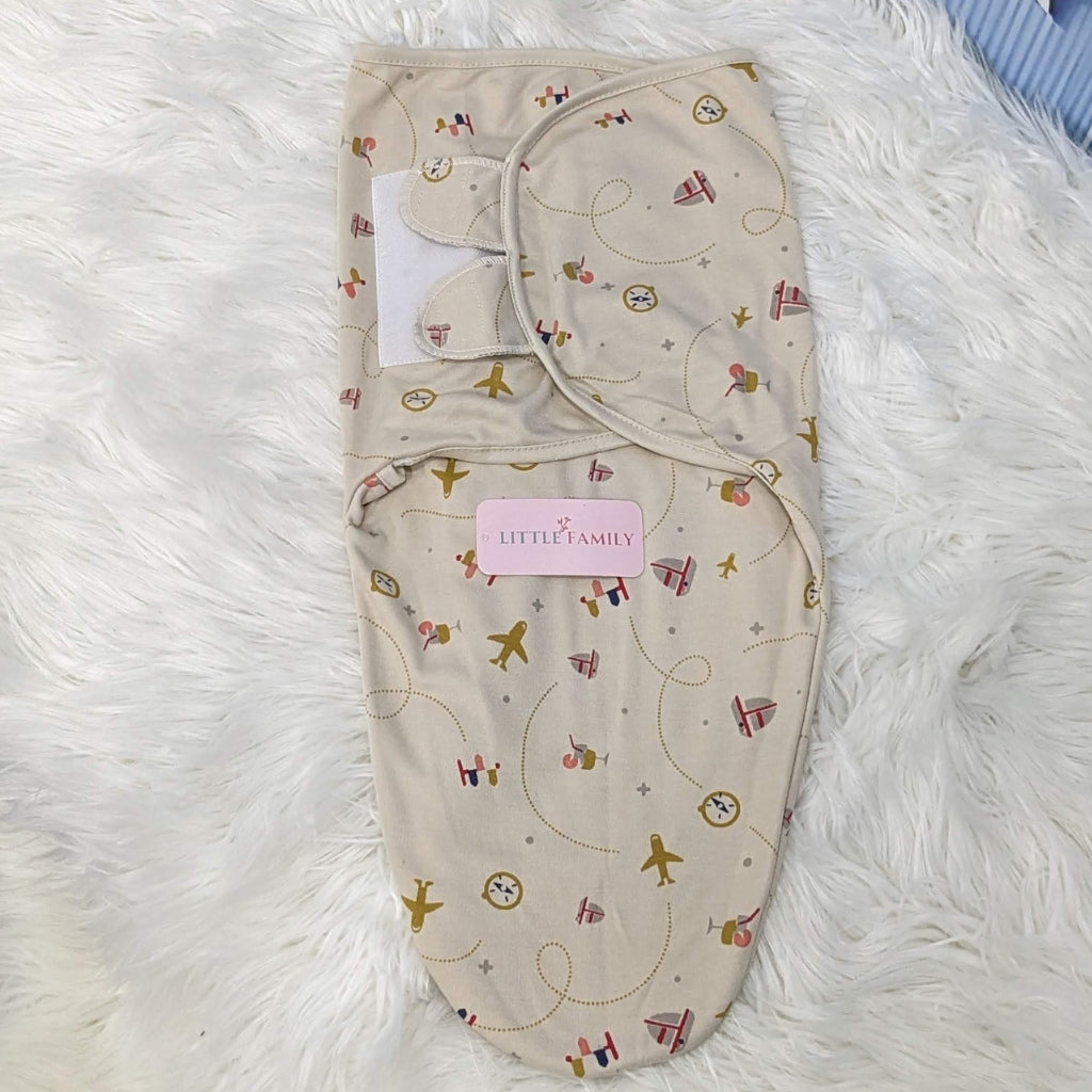 "Plane" Theme Baby Swaddle – Brown