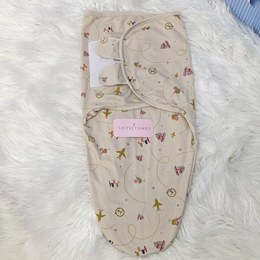 "Plane" Theme Baby Swaddle – Brown