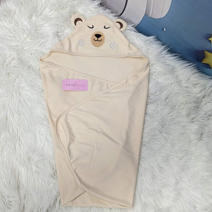 Premium Baby Hooded Wrapping Sheet | Polar Bear