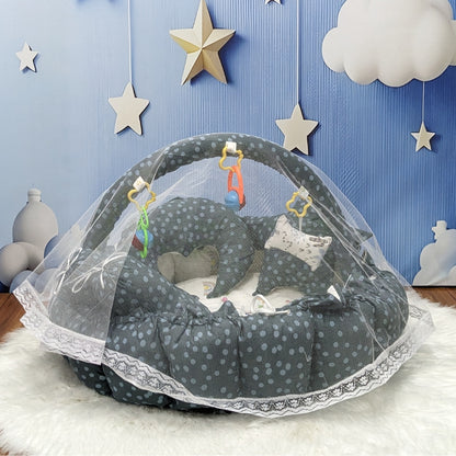 Premium 12-Piece Baby Bedding Set | Dotted Green