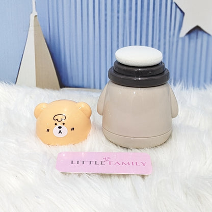 Premium Baby Powder Puff with Dispenser - Teddy