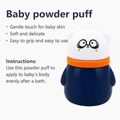 Premium Baby Powder Puff with Dispenser -  Panda